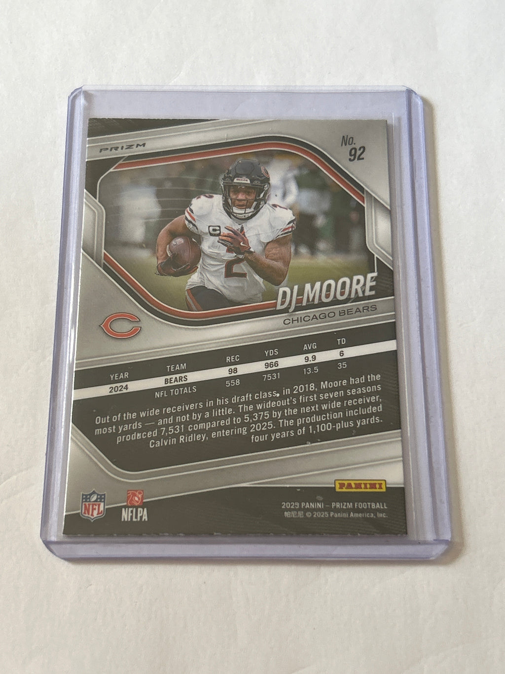 2025 Panini Prizm - D.J. Moore #92 Pink Prizm
