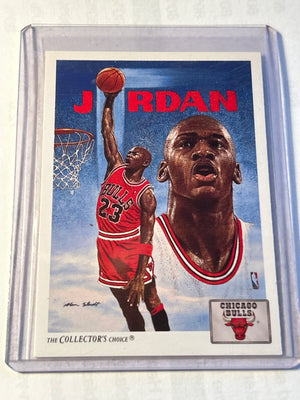 1991-92 Upper Deck Michael Jordan #75 Bulls Team Checklist Alan Studt Art