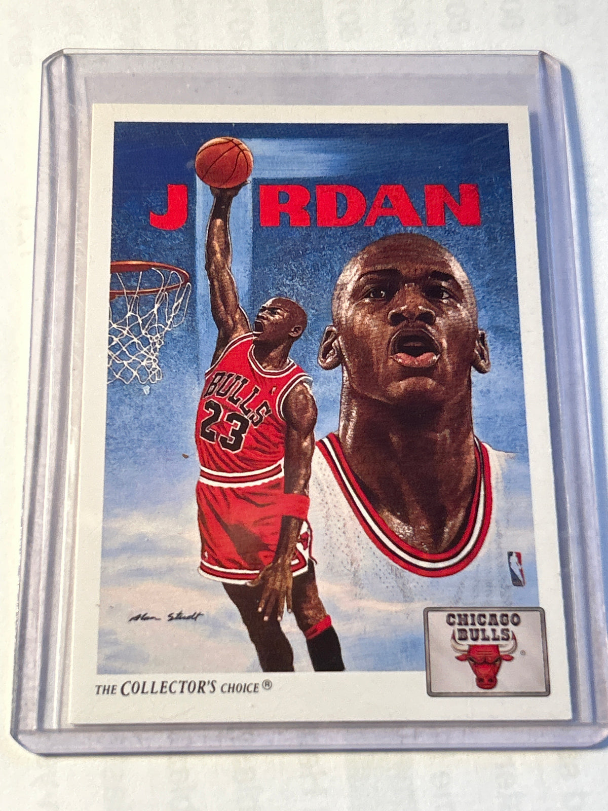 1991-92 Upper Deck Michael Jordan #75 Bulls Team Checklist Alan Studt Art