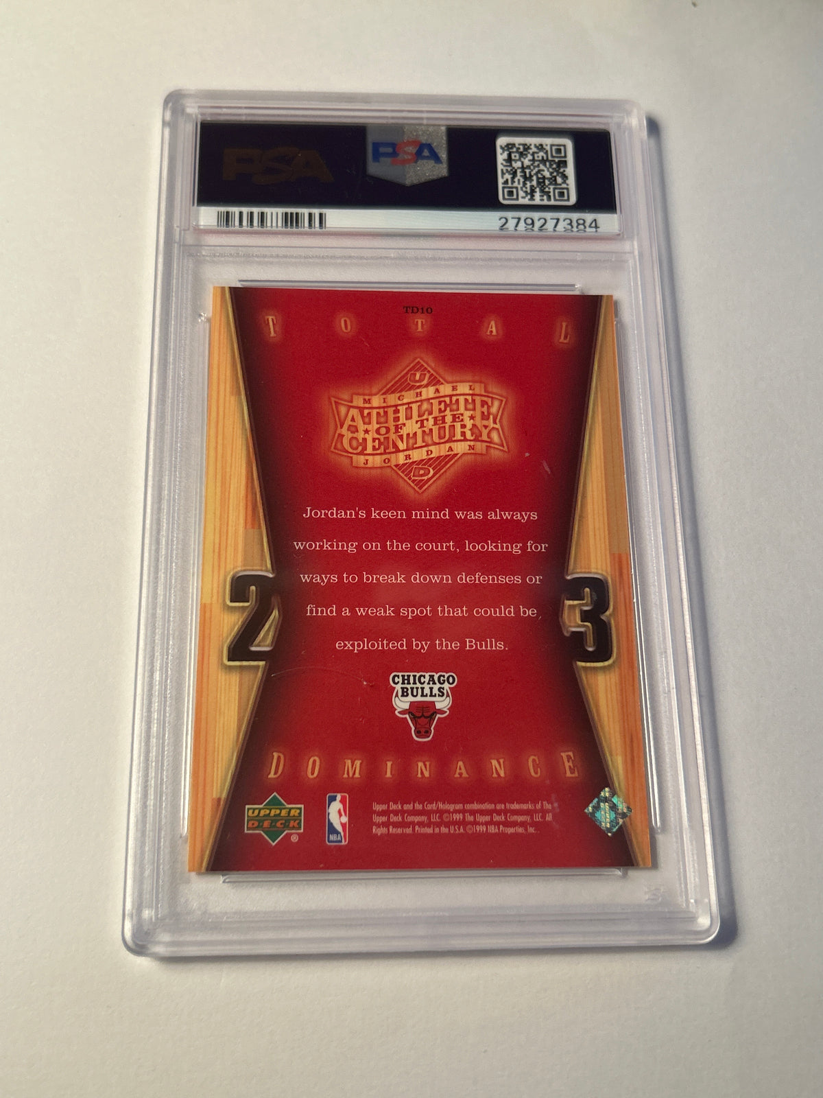 1999 Upper Deck Athlete of the Century Total Dominance #TD10 Michael Jordan PSA 8 NM-MT