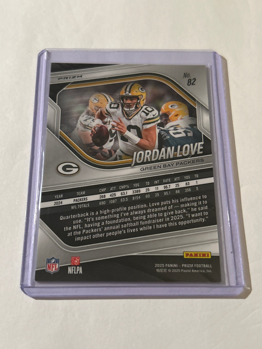 2025 Panini Prizm - Jordan Love #82 Red White & Blue Prizm