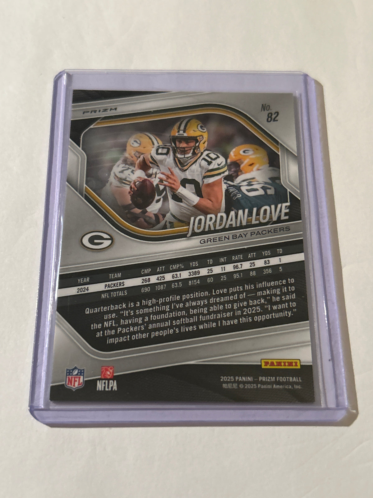 2025 Panini Prizm - Jordan Love #82 Red White & Blue Prizm