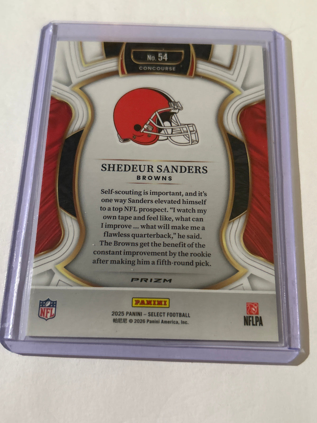 2025 Panini Select - Concourse Shedeur Sanders #54 Black & Green Shock Prizm...