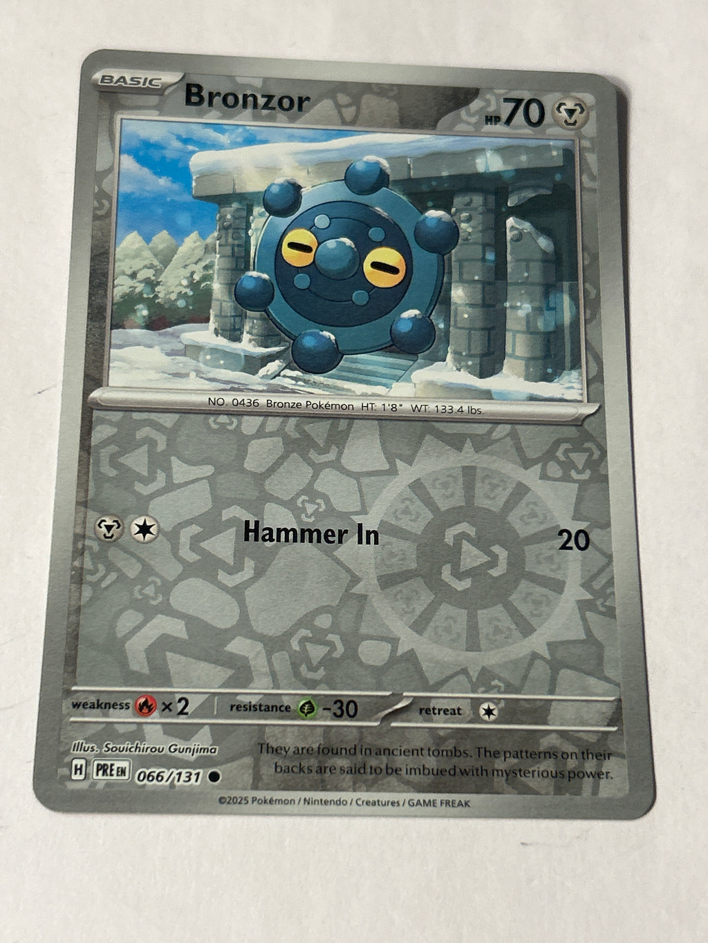 2025 Pokemon Prismatic Evolutions Bronzor #066/131 Reverse Holo