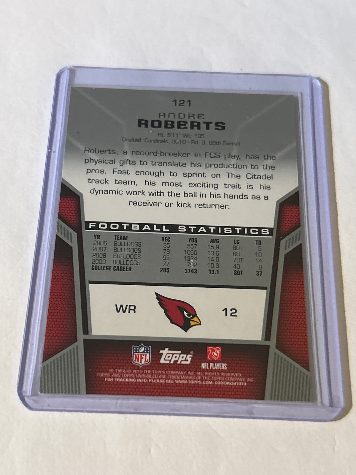 2010 Topps Unrivaled - Rookie Andre Robert’s #121 - 276/499