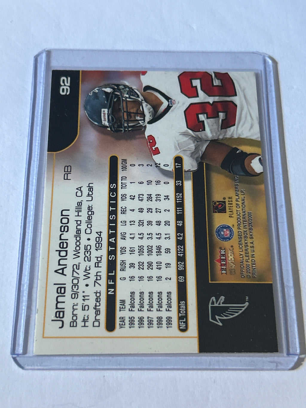 2000 Skybox Jamal Anderson #92