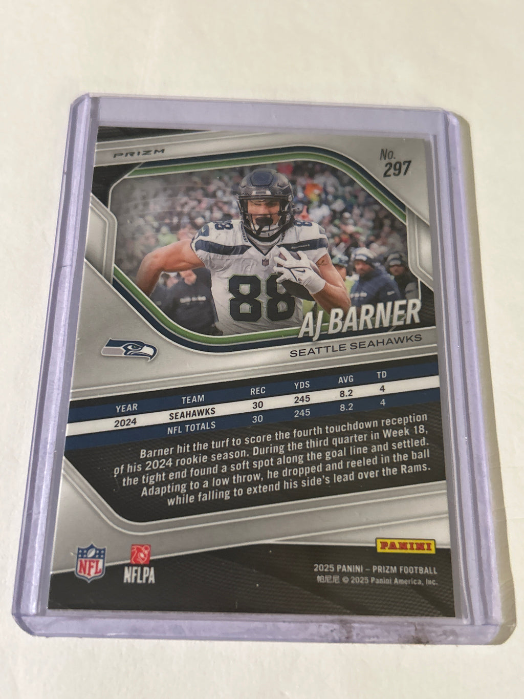 2025 Panini Prizm - AJ Barner #297 White Disco Prizm