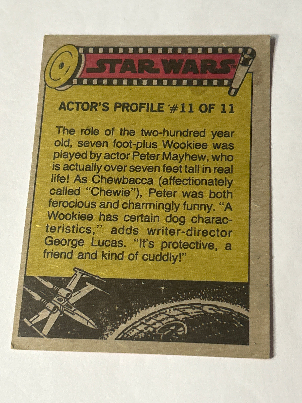 1977 Topps Star Wars Series 2 Red #127 The Rebel Fleet (Chewbacca Actor's Profile Back)