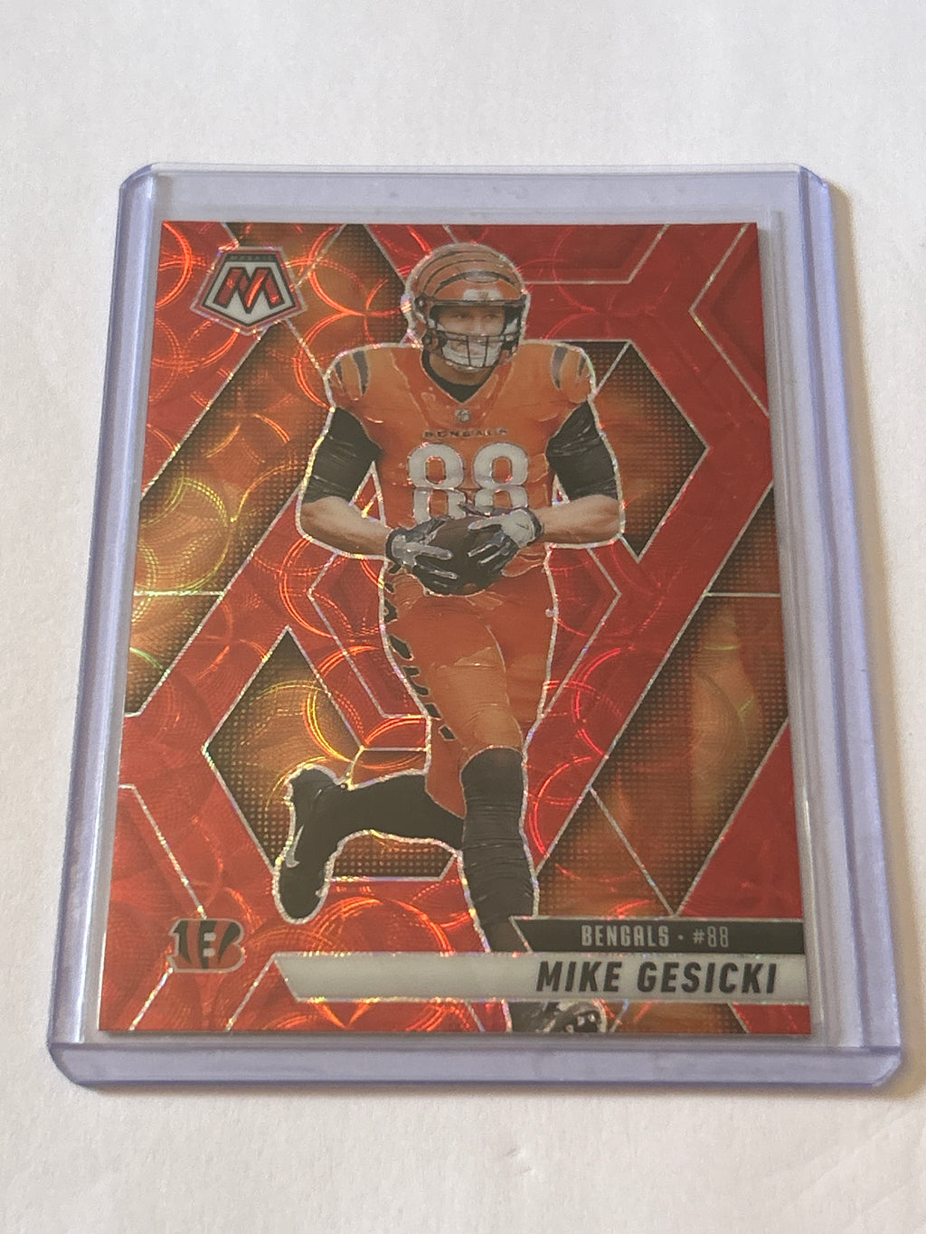 2025 Panini Mosaic - Mike Gesicki #36 Red Mosaic Prizm