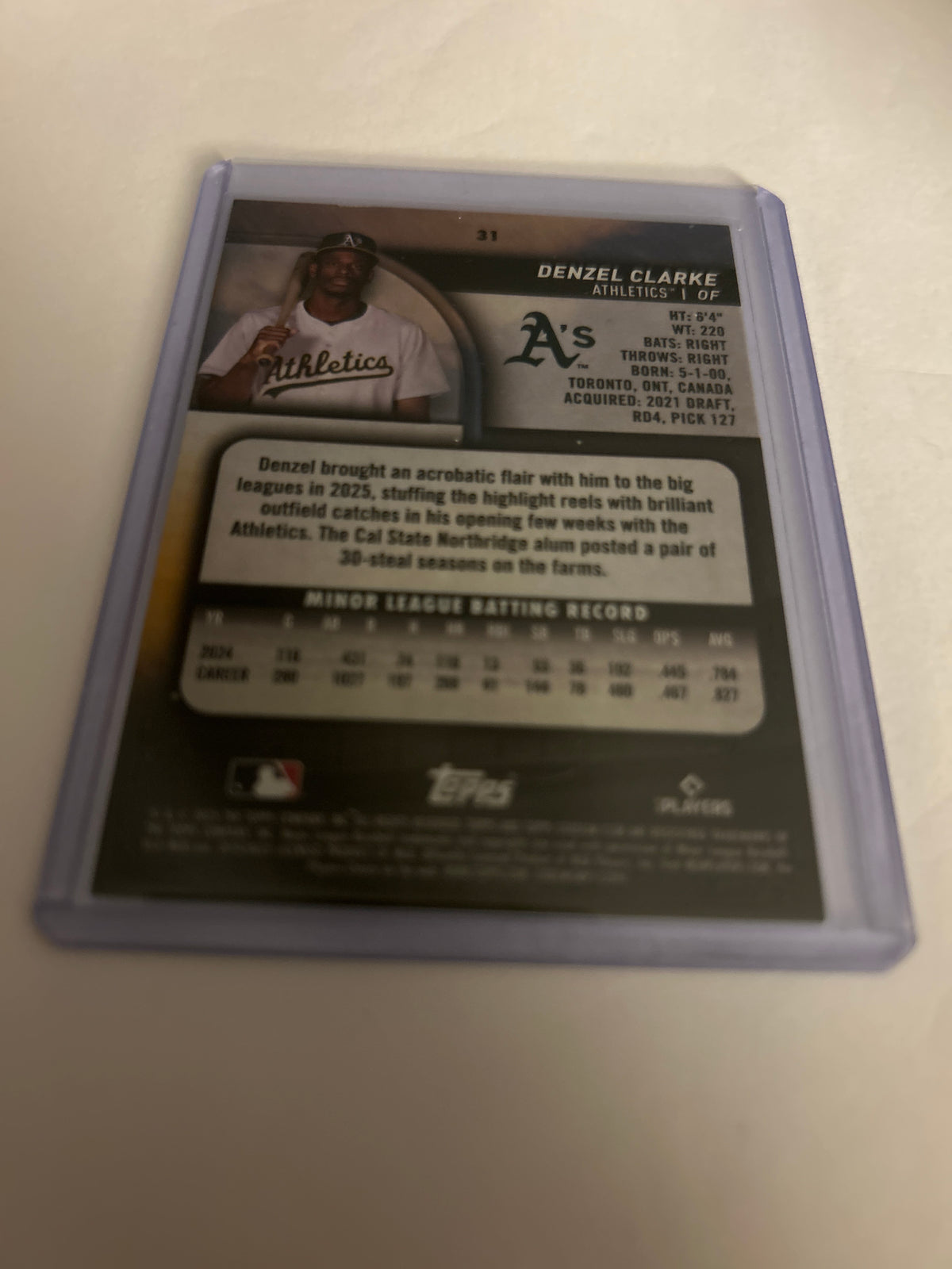 2025 Topps Stadium Club - Denzel Clarke #31 Light Blue Foil (RC)