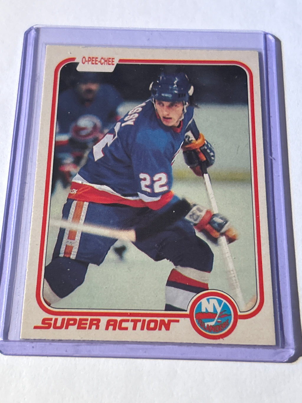 O-Pee-Chee Mike Bossy Super Action #208 New York Islanders NHL Hockey Card