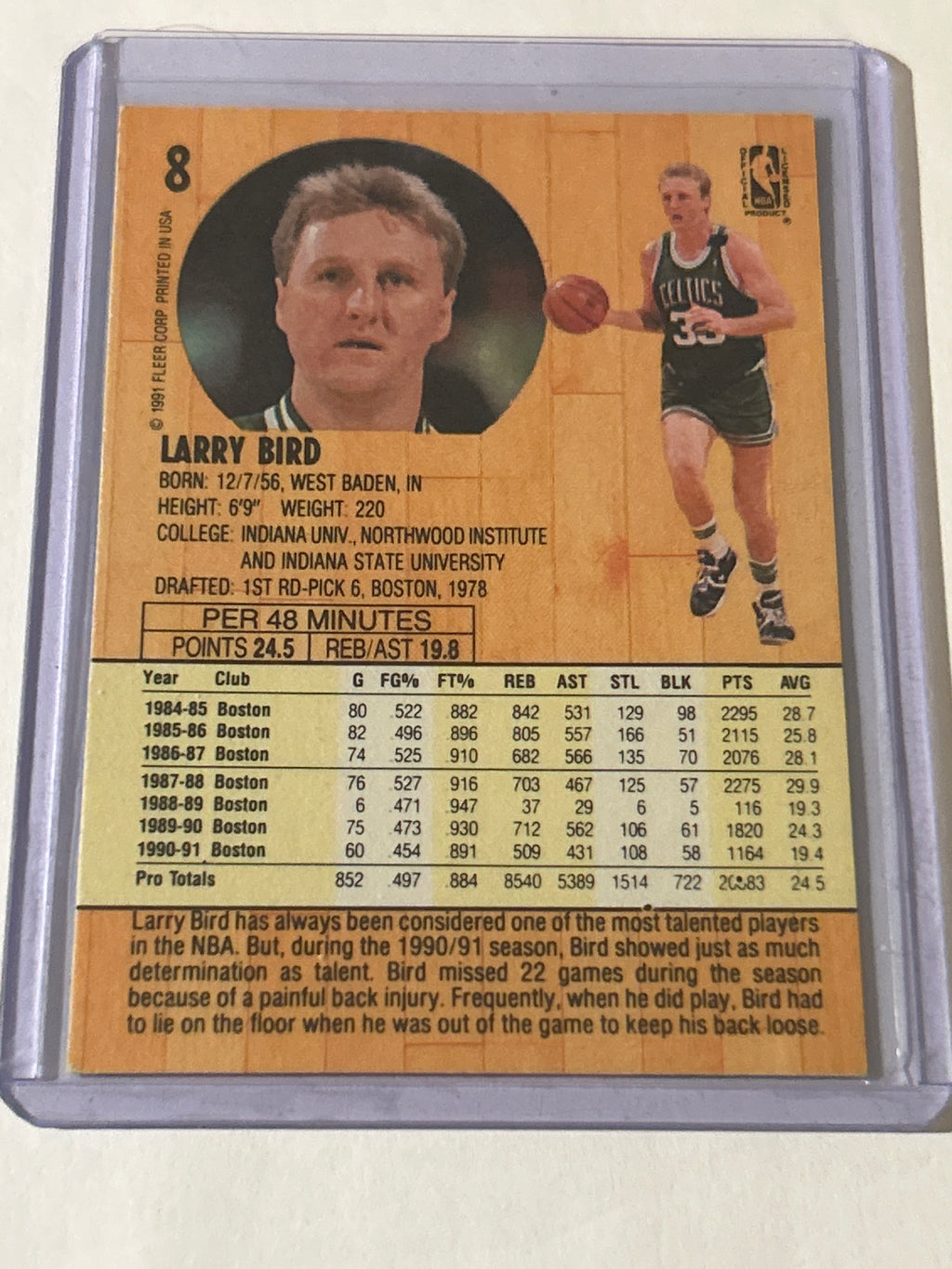1991-92 Fleer - Larry Bird #8