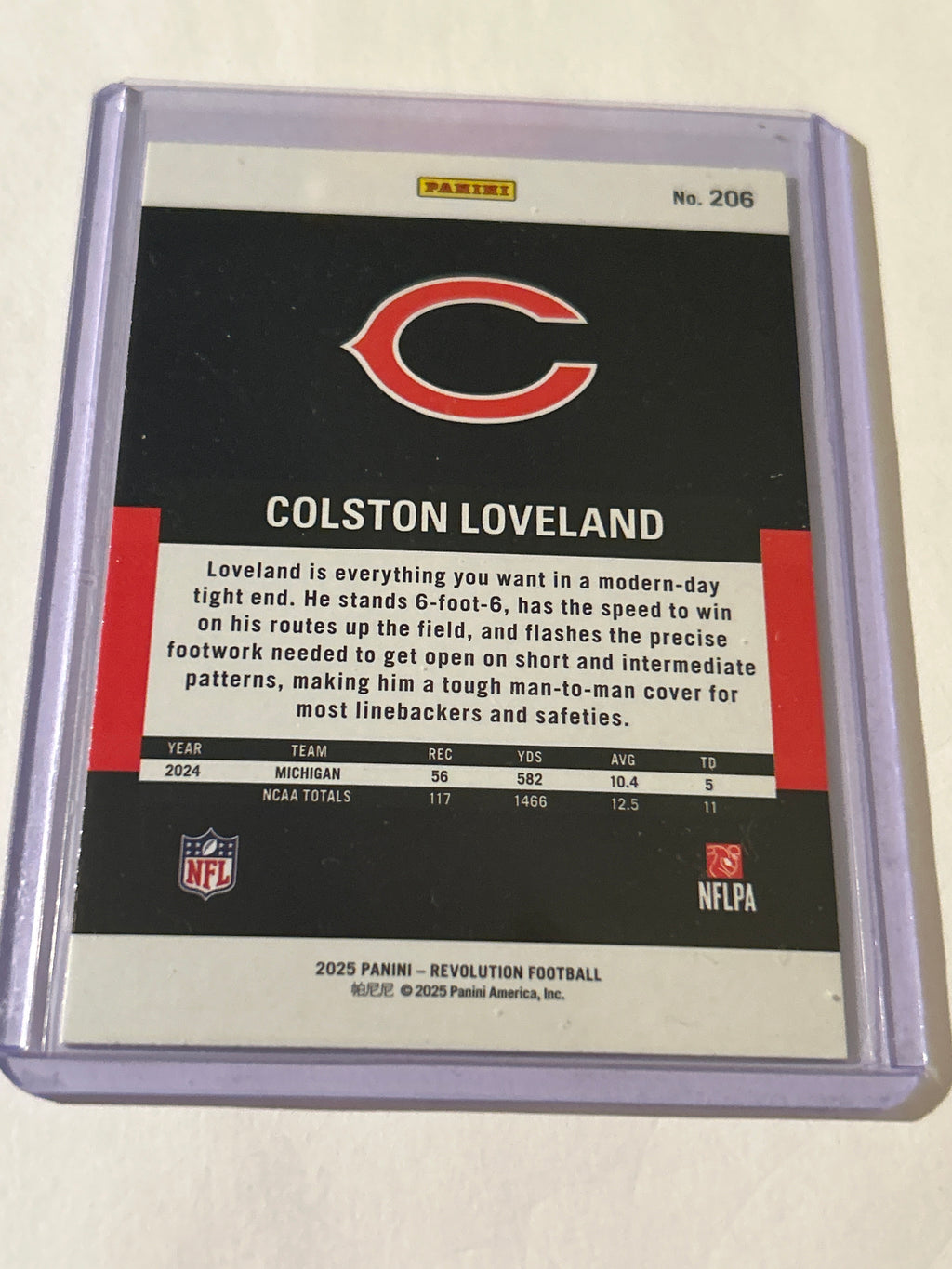 2025 Panini Revolution - Rookies Colston Loveland #206 (RC)