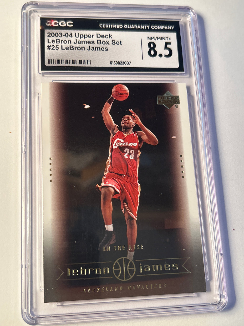 2003-04 Upper Deck LeBron James Box Set #25 On The Rise CGC 8.5 NM/MINT+ Rookie Year