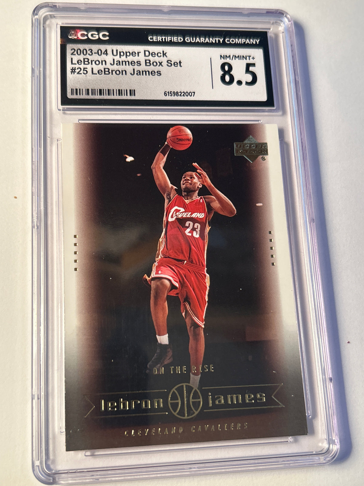 2003-04 Upper Deck LeBron James Box Set #25 On The Rise CGC 8.5 NM/MINT+ Rookie Year