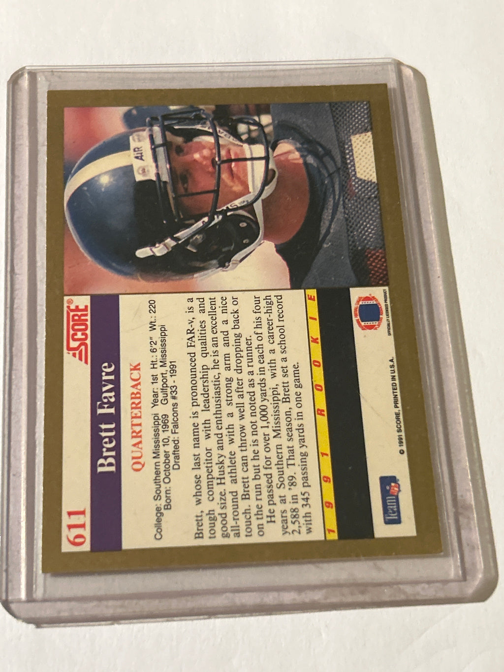 1991 Score - 1991 Rookie Brett Favre #611 (RC)