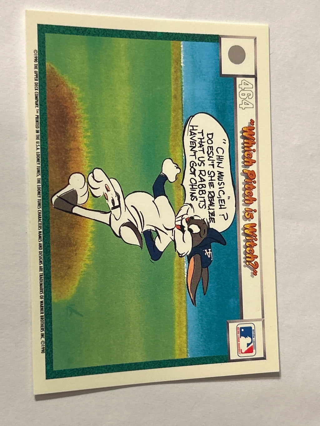 1990 Upper Deck Comic Ball – Bugs Bunny #455/464 “Which Pitch Is Which?” (Dual‑Sided Card)