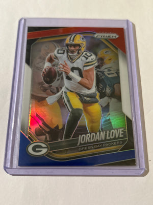 2025 Panini Prizm - Jordan Love #82 Red White & Blue Prizm