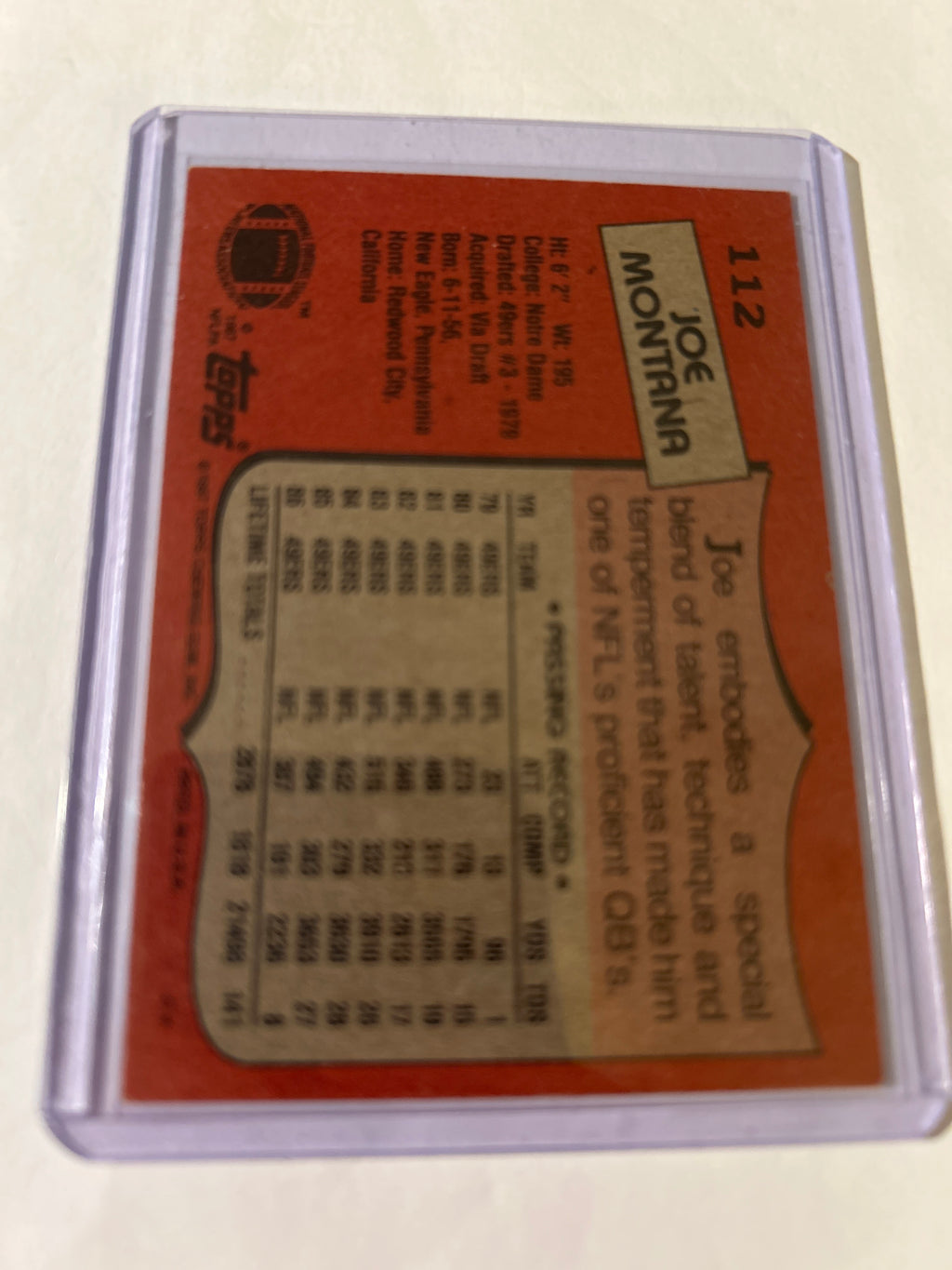 1987 Topps - Joe Montana #112