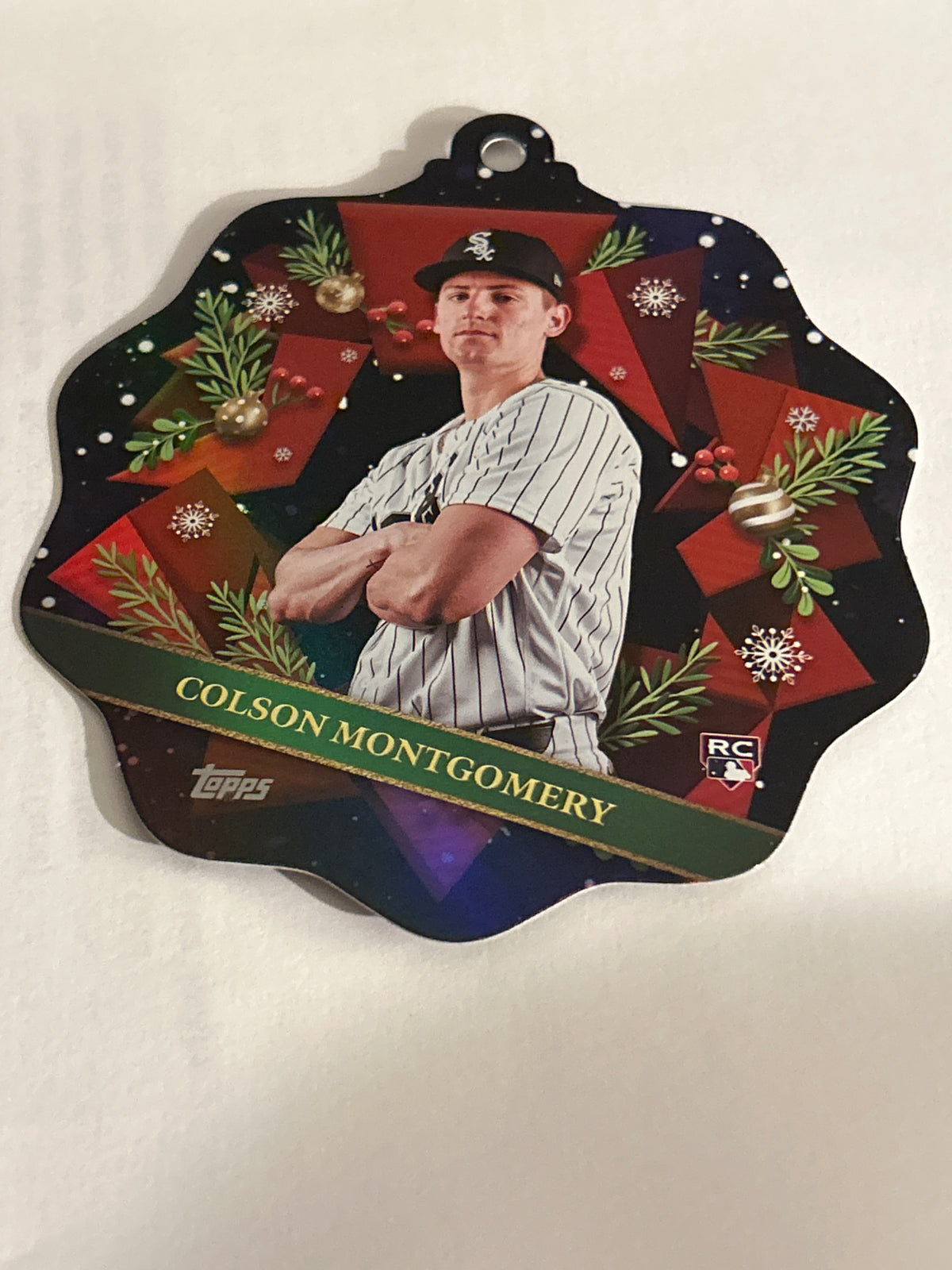 2026 Topps Holiday Colson Montgomery RC #OO-13 Oversized Die Cut Ornament Card Chicago White Sox