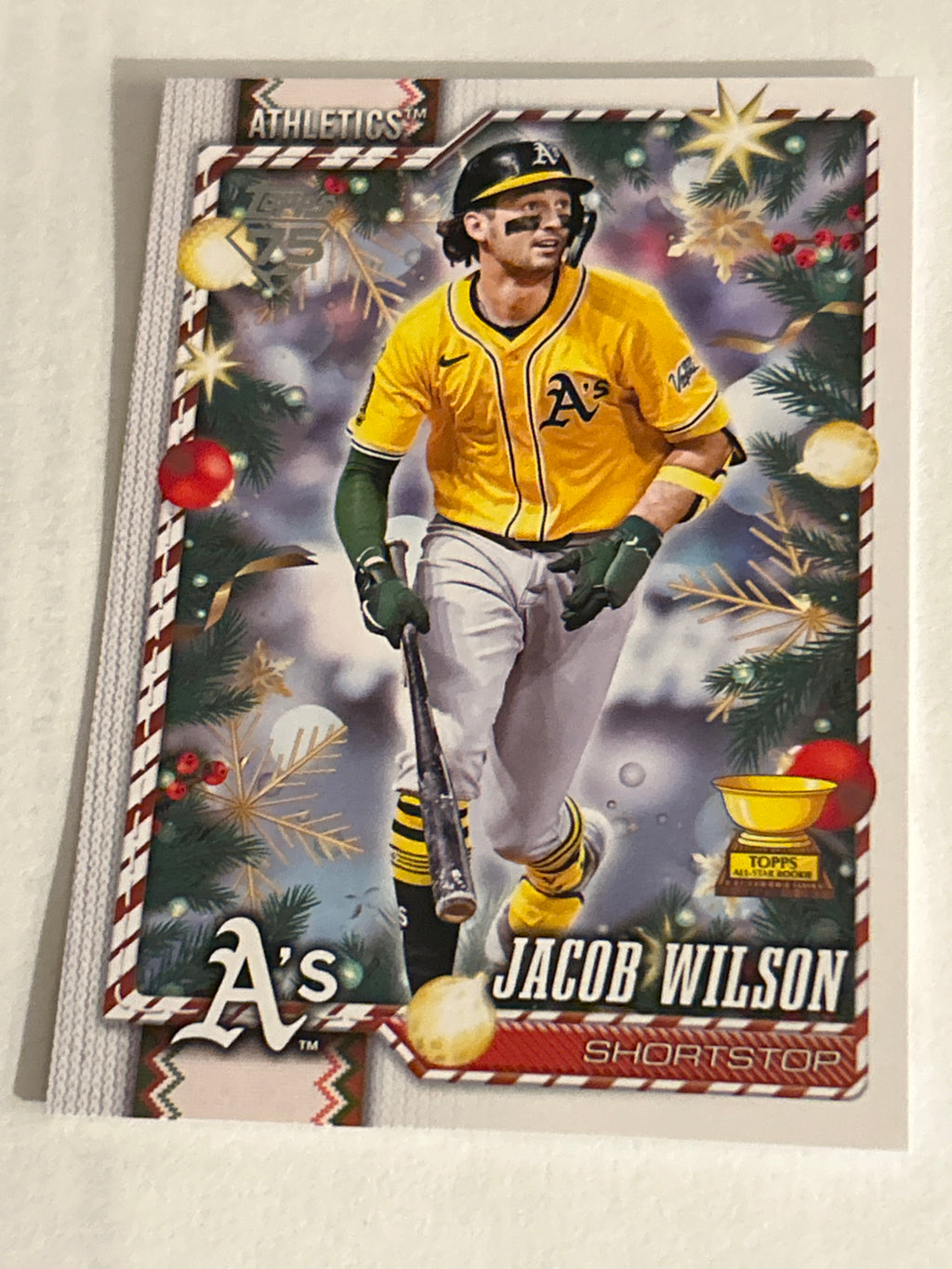 2026 Topps Holiday Jacob Wilson #H110 Holiday Variation Back SP Athletics