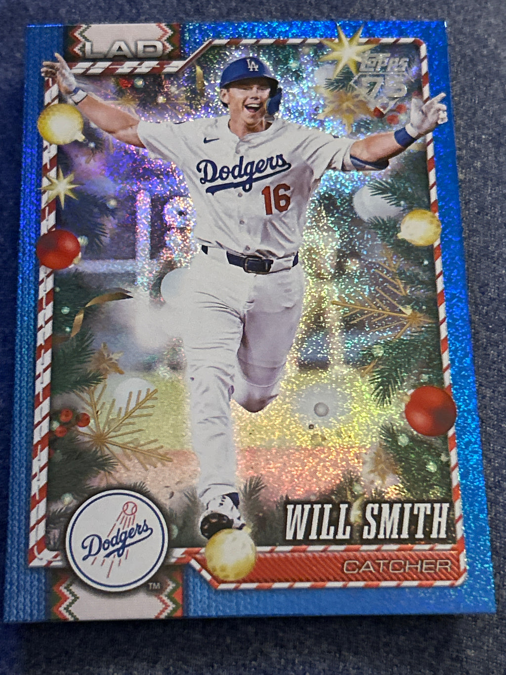 2026 Topps Holiday Will Smith Blue Glitter Parallel Los Angeles Dodgers