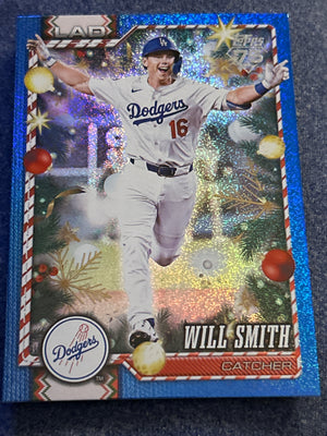 2026 Topps Holiday Will Smith Blue Glitter Parallel Los Angeles Dodgers
