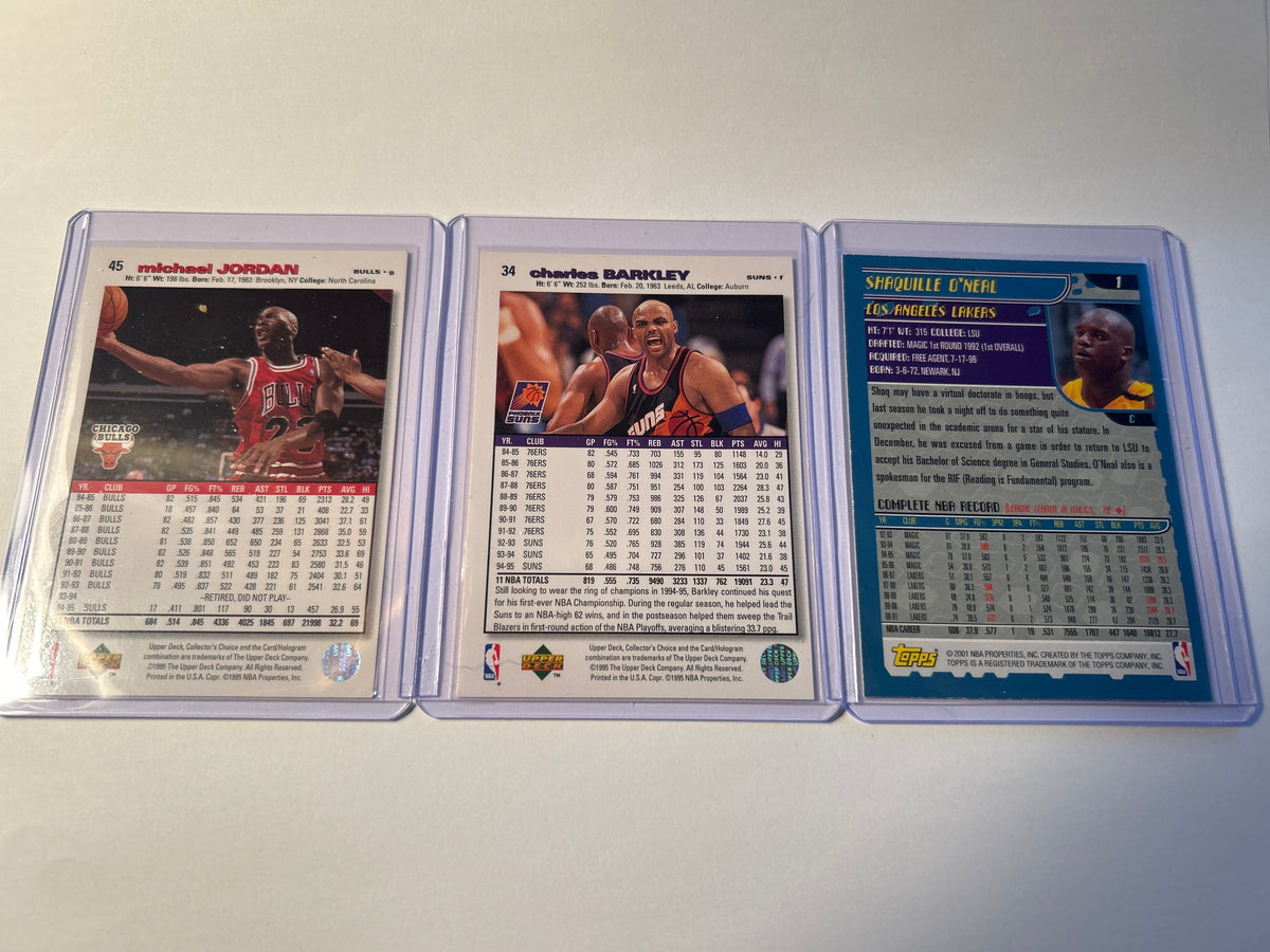 Basketball HOF 3 card lot backs