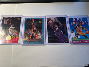 Shaquille O'Neal 4 Card Lot Topps 8-Bit Ballers 2001 Topps Finals MVP Upper Deck Lakers Magic HOF